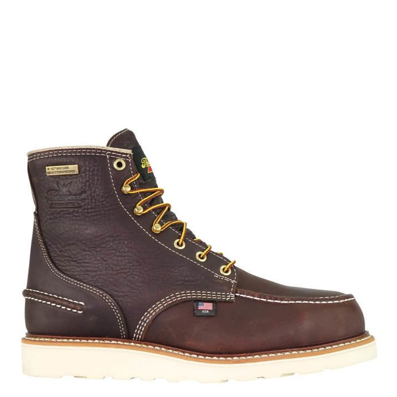 Thorogood 804-3600 USA 6-inch Moc Toe Wedge Waterproof Steel Toe Boots - Mens from GME Supply