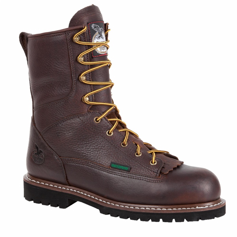 Georgia Low Heel Logger 8 inch Steel Toe EH Work Boot - Men's 10.5 Medium from GME Supply