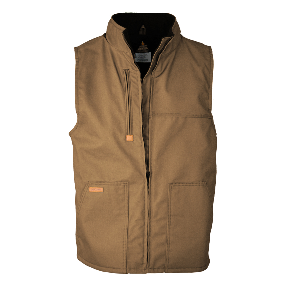 Lapco V-FRWS9 FR Fleece Lined Vest with Windshield Technology - Brown from GME Supply