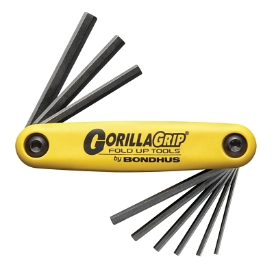 GorillaGrip® Fold-Up, 9 per Fold-Up, Hex Tip, Inch, 5/64 in