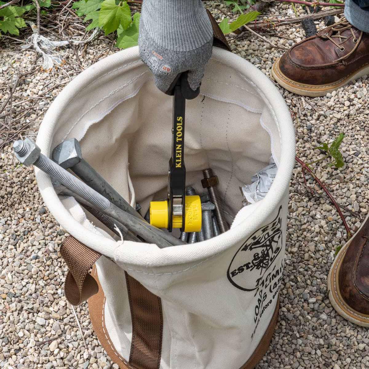 Klein Tools 5416TFR Flame-Retardant Canvas Bolt Bag from GME Supply