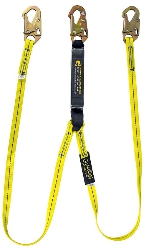 Guardian External Shock Absorbing Twin Leg Lanyard with Snap Hooks from GME Supply