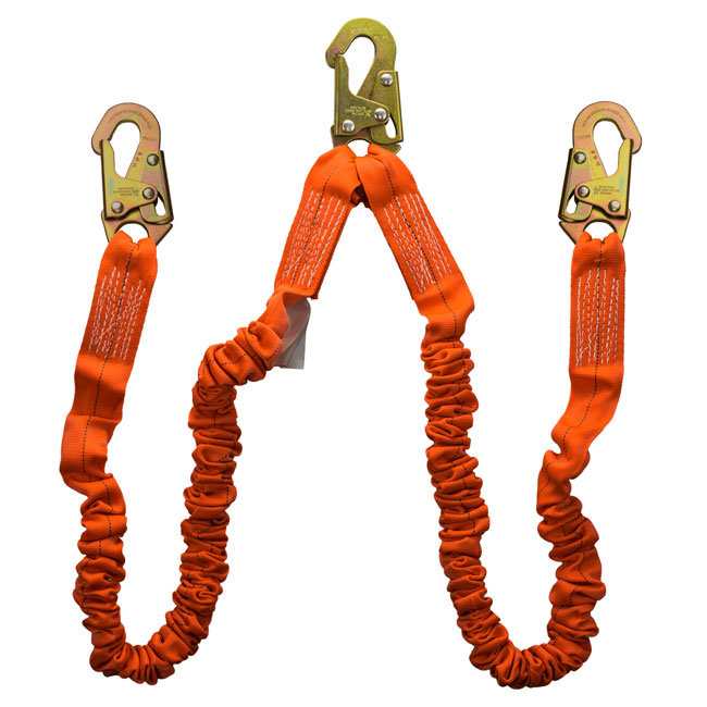 Guardian Stretch Twin Leg Lanyard with Steel Snap Hooks from GME Supply