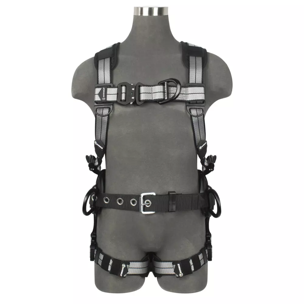 Safewaze PRO+ Slate Construction Harness: Alu 3D, Alu QC Chest, Alu FD, Alu QC Legs from GME Supply
