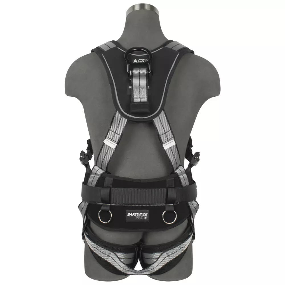 Safewaze PRO+ Slate Construction Harness: Alu 3D, Alu QC Chest, Alu FD, Alu QC Legs from GME Supply