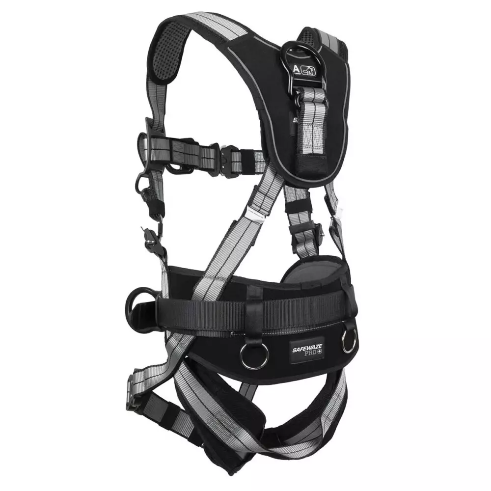 Safewaze PRO+ Slate Construction Harness: Alu 3D, Alu QC Chest, Alu FD, Alu QC Legs from GME Supply