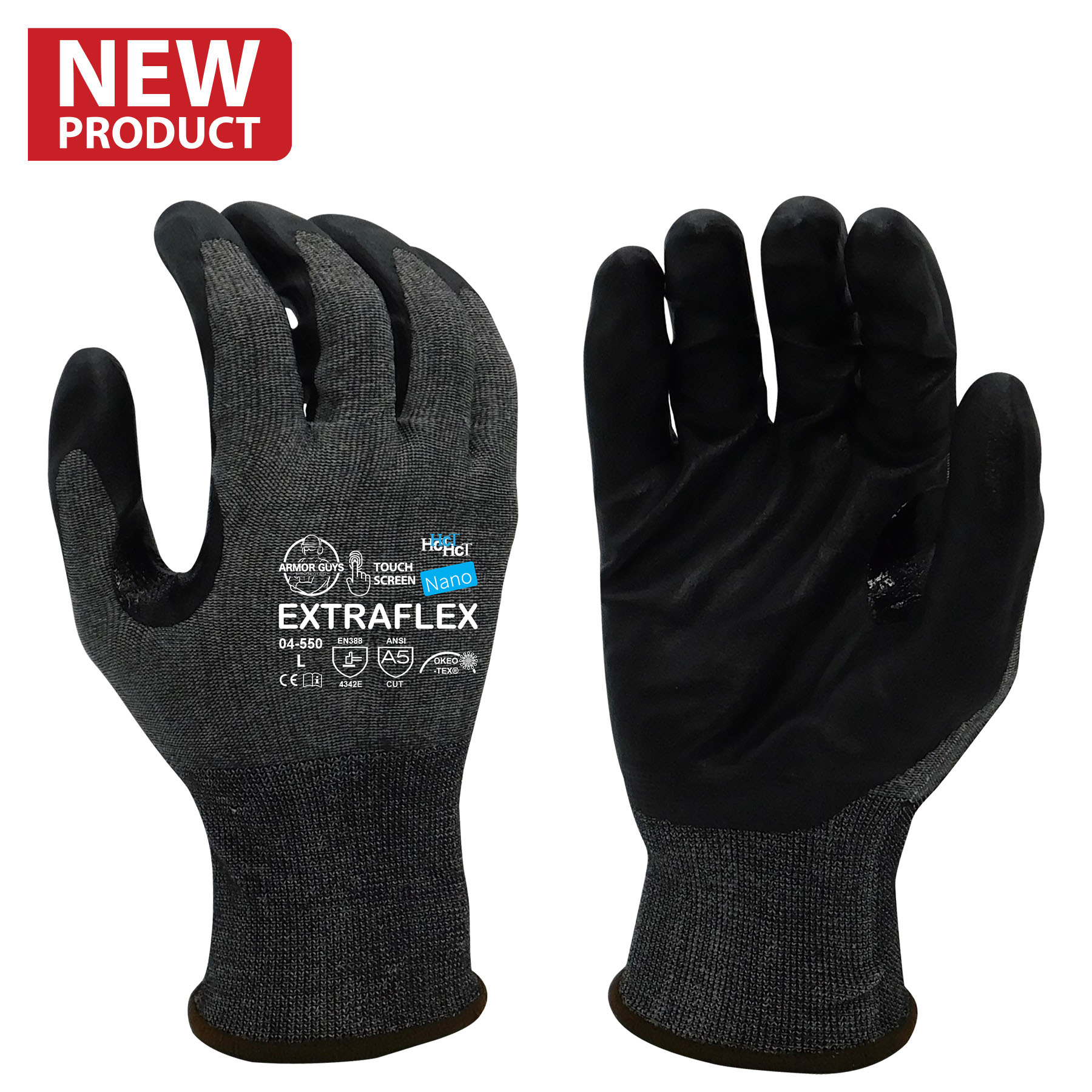 Armor Guys Extraflex HCT Dark Gray A5 Cut Level Gloves from GME Supply