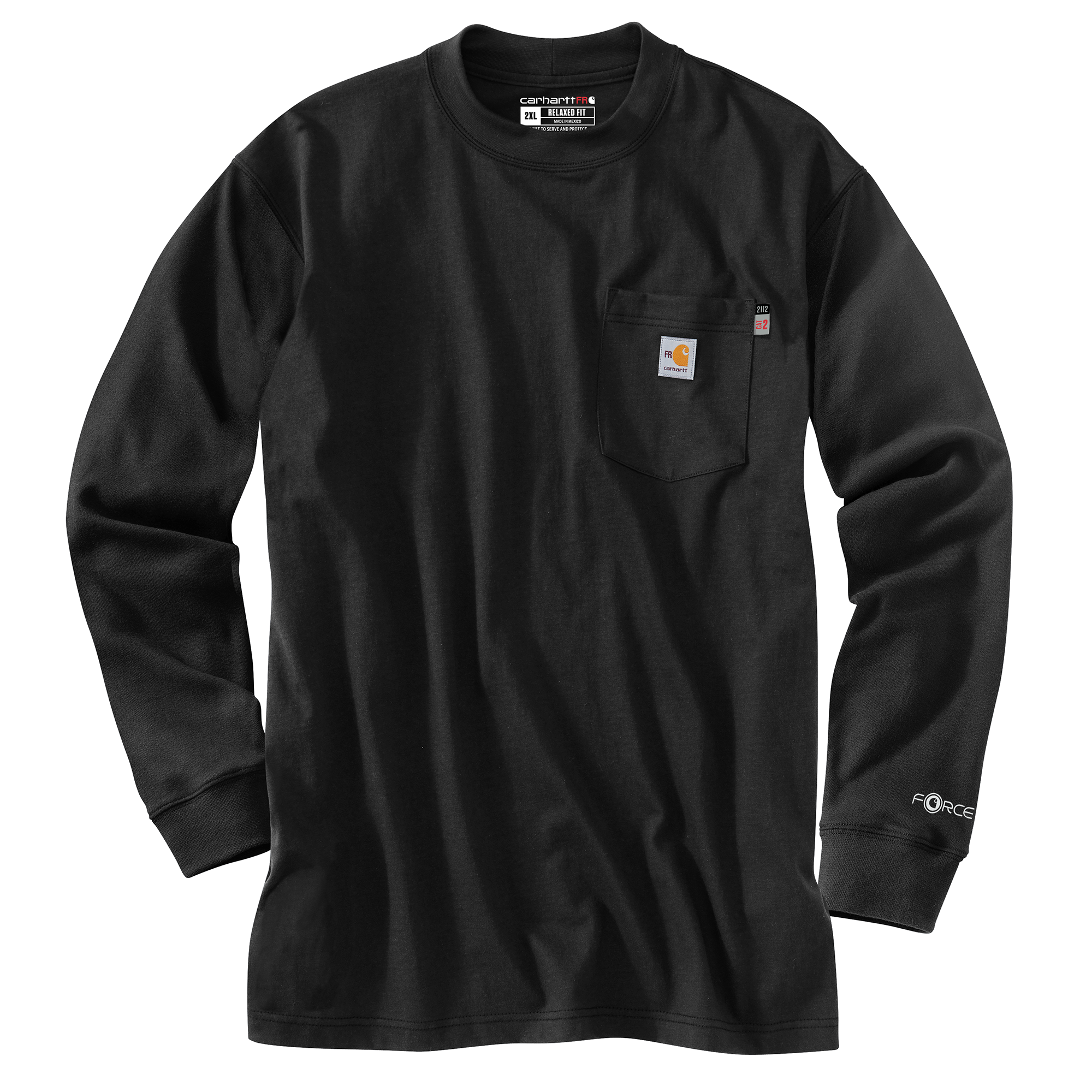 Carhartt Mens FR Force Black Long-Sleeve Pocket T-Shirt from GME Supply