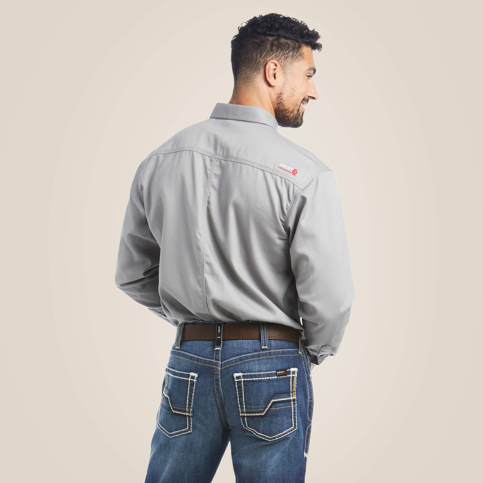 Ariat Men's FR Flame Resistant Solid Silver Fox Work Shirt 10012253 from GME Supply