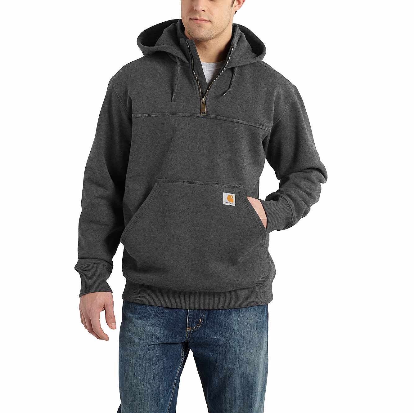 Carhartt Rain Defender Paxton Heavyweight Hooded Zip Mock Sweatshirt from GME Supply