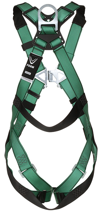MSA V-FORM Full-Body Harness, Back D-Ring, Qwik-Fit Leg Straps from GME Supply