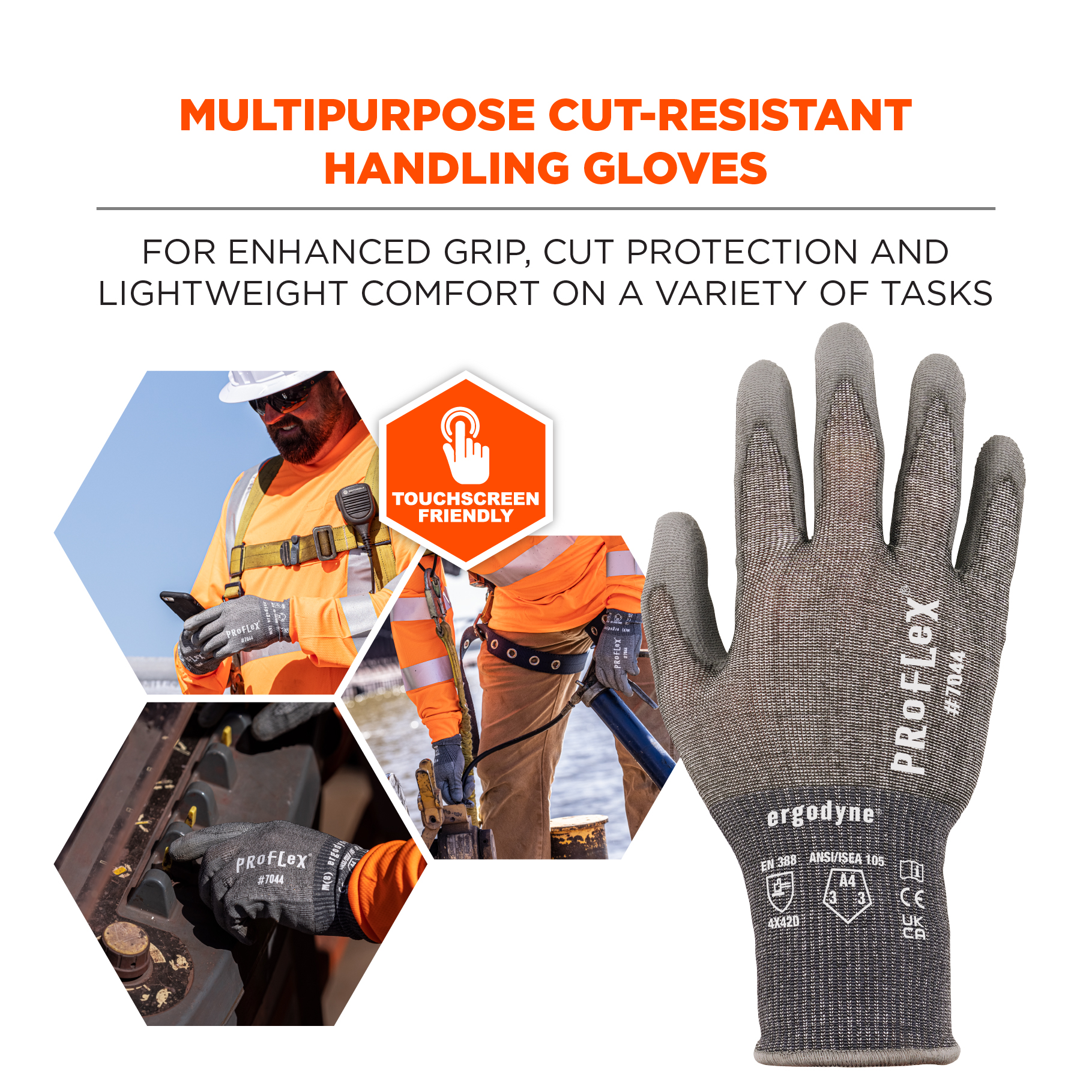 Ergodyne ProFlex 7044 Polyurethane Coated Cut-Resistant Gloves  from GME Supply