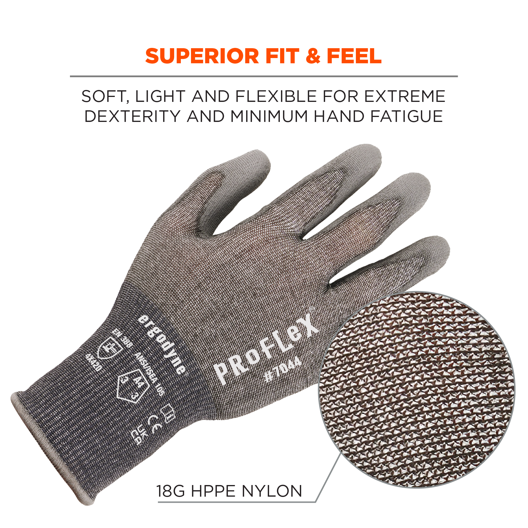 Ergodyne ProFlex 7044 Polyurethane Coated Cut-Resistant Gloves  from GME Supply