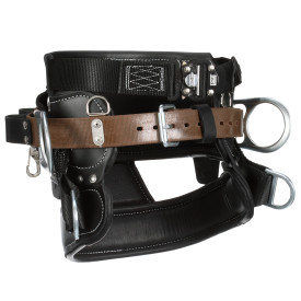 3M DBI-SALA 4D Lineman Tongue Buckle Positioning/Fall Restrict Belt 1000882, Leather, Seat, Black, D24 from GME Supply