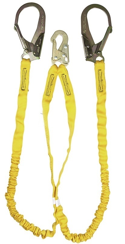 Guardian 6 Foot Twin Leg Shock Absorbing Lanyard with Rebar Hooks from GME Supply