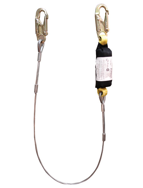 Elk River 6 Foot Aircraft Cable Zorber Lanyard with Steel Snaphooks from GME Supply