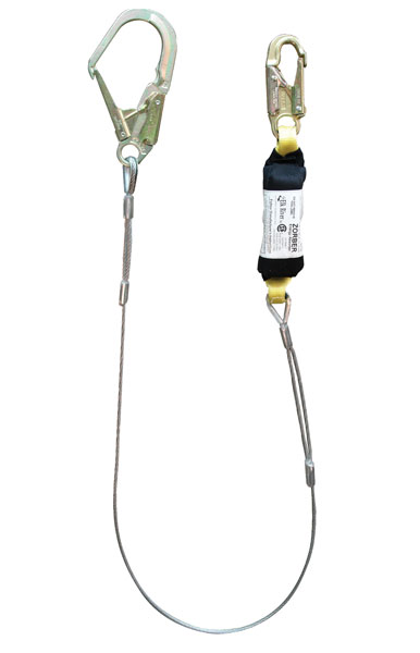 Elk River 6 Foot Aircraft Cable Zorber Lanyard with Steel Rebar Hook from GME Supply
