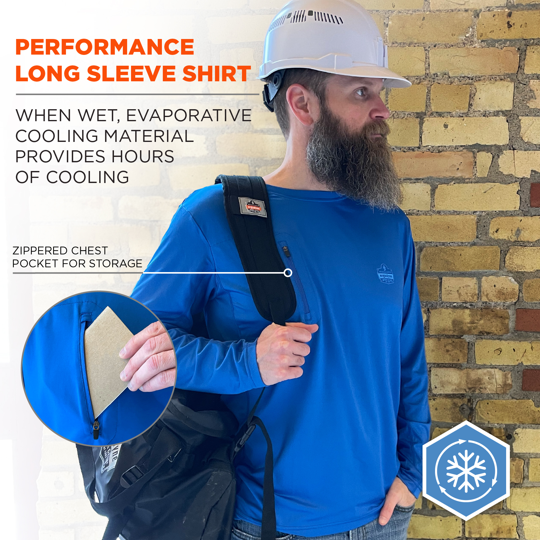 Ergodyne Chill-Its 6689 Cooling Long Sleeve Sun Shirt with UV Protection from GME Supply