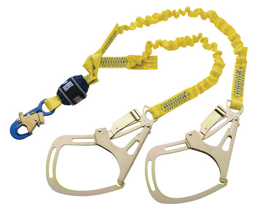 3M DBI Sala EZ-Stop Force 2 Shock Absorbing Twin Leg Lanyard with Saflok Tower Hooks from GME Supply