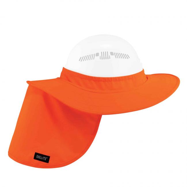 Ergodyne Chill-Its 6660 Hard Hat Brim with Neck Shade - Hi-vis Orange from GME Supply