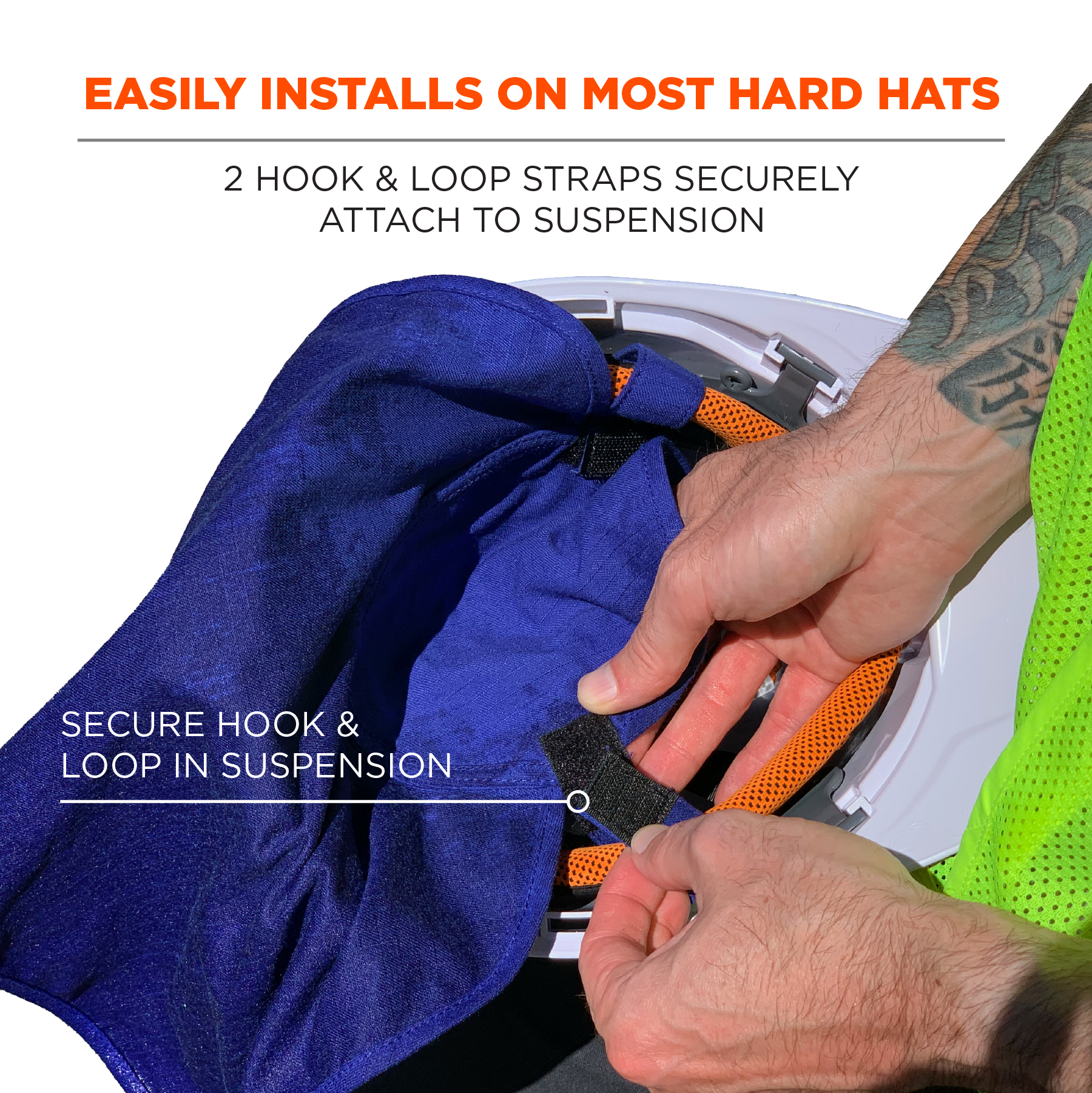 Ergodyne Chill-Its 6717FR Evaporative Cooling FR Hard Hat Liner Pad and Neck Shade from GME Supply