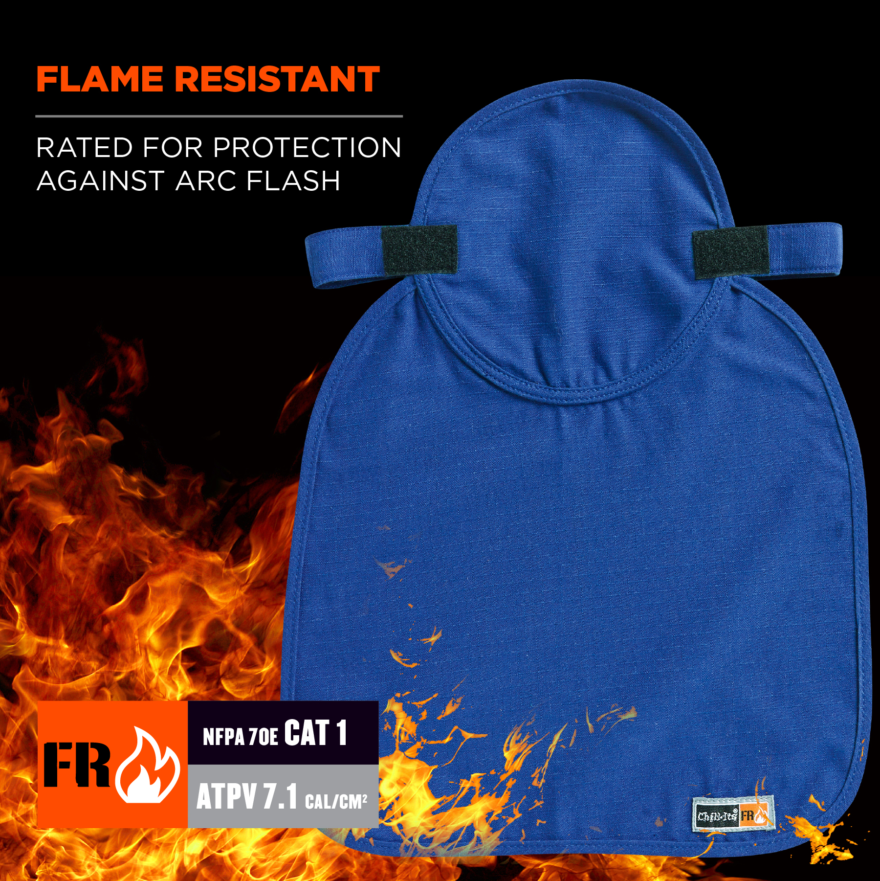 Ergodyne Chill-Its 6717FR Evaporative Cooling FR Hard Hat Liner Pad and Neck Shade from GME Supply