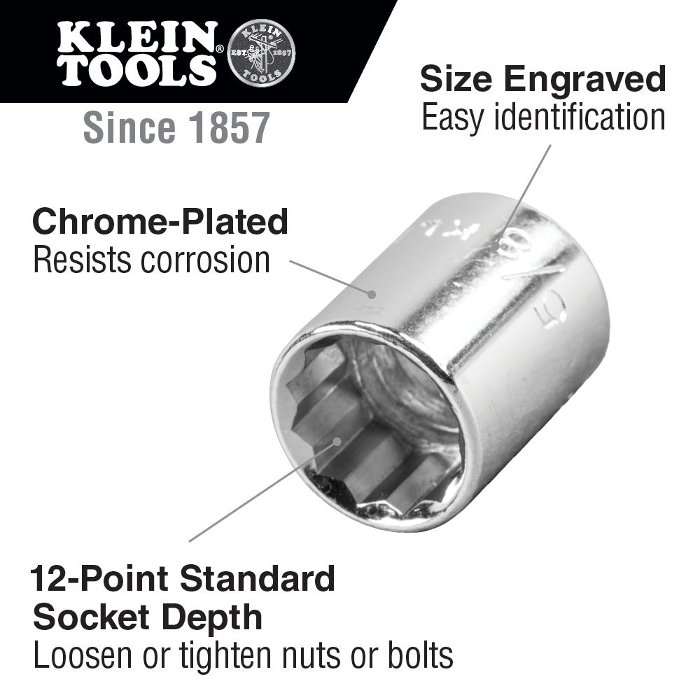 Klein Tools 3/8 Inch Drive Socket Wrench 20 Piece Set from GME Supply