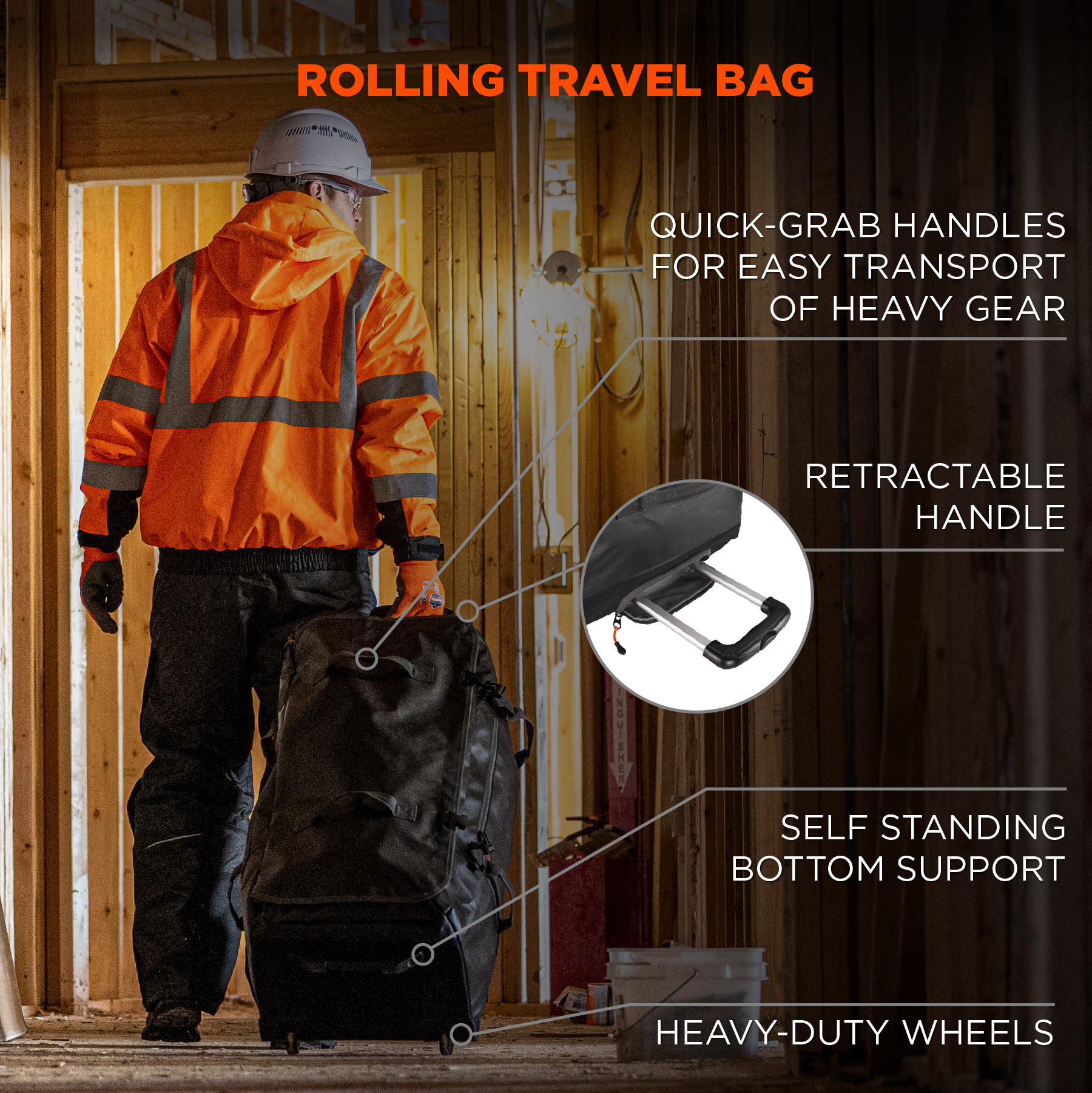Ergodyne Arsenal 5032 Water-Resistant Wheeled Duffel Bag from GME Supply