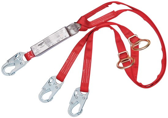 3M Protecta Pro Pack Tie-Back Shock Absorbing Twin Leg Lanyard with D-Rings from GME Supply