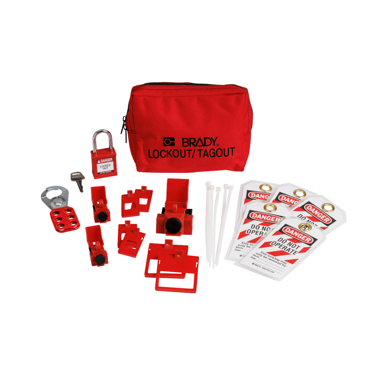 Brady Electrical Breaker Lockout Tagout Kit with Nylon Safety Padlock in Pouch from Columbia Safety