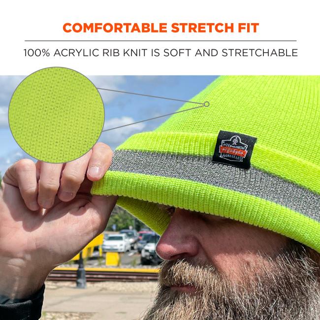 Ergodyne N-Ferno 6803 Reflective Rib Knit Winter Hat from GME Supply