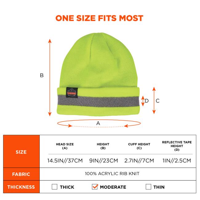 Ergodyne N-Ferno 6803 Reflective Rib Knit Winter Hat from GME Supply