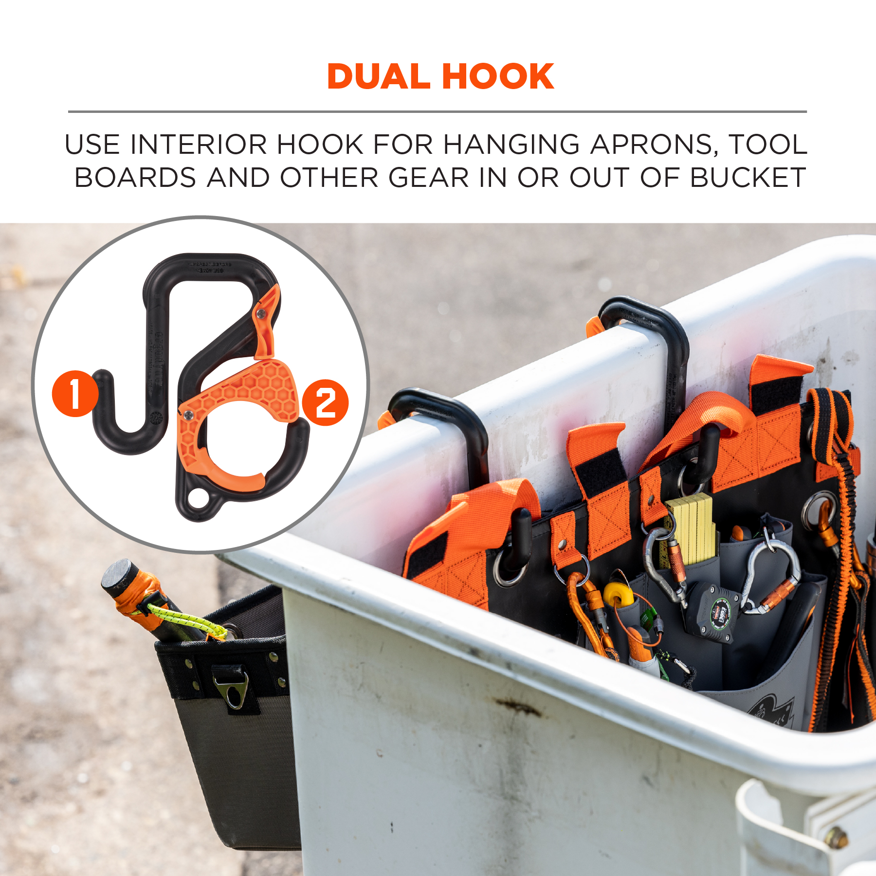 Ergodyne Squids 3178 Locking Aerial Bucket Hook with Tethering Point from GME Supply