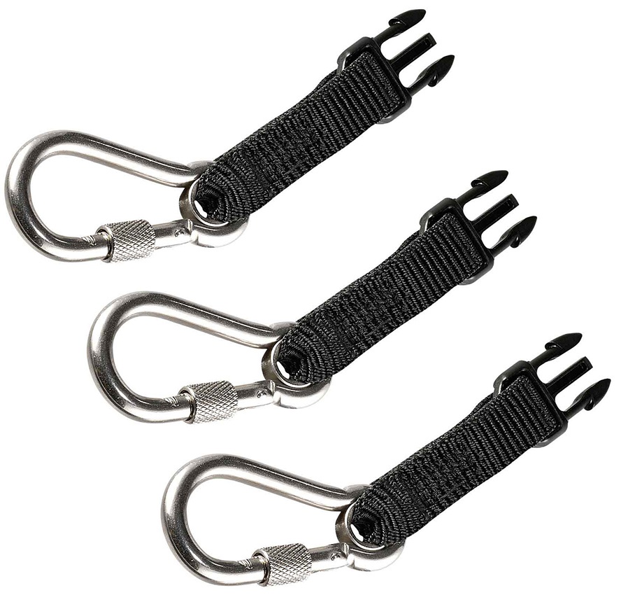 Ergodyne Squids 3025 1 lb Retractable Stainless Steel Carabiner Accessory Pack (3 Pack) from GME Supply