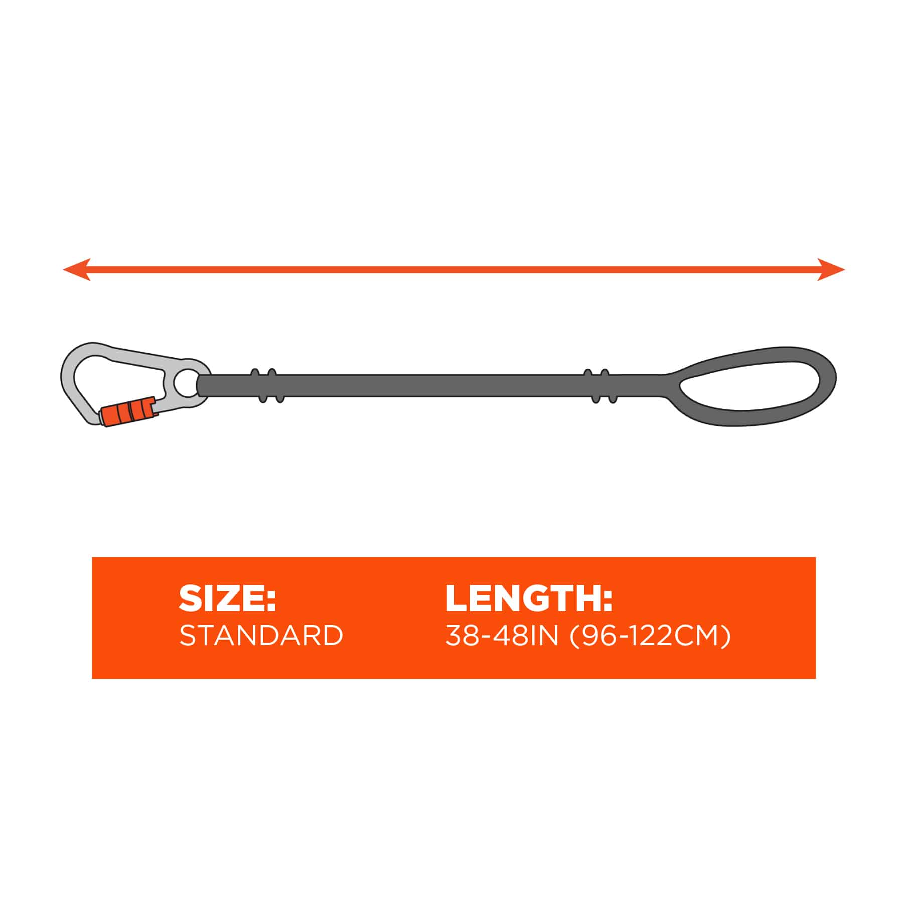 ERGODYNE Squids 3101F(x) Tool Lanyard Stainless-Steel Carabiner and Loop 15lbs from GME Supply