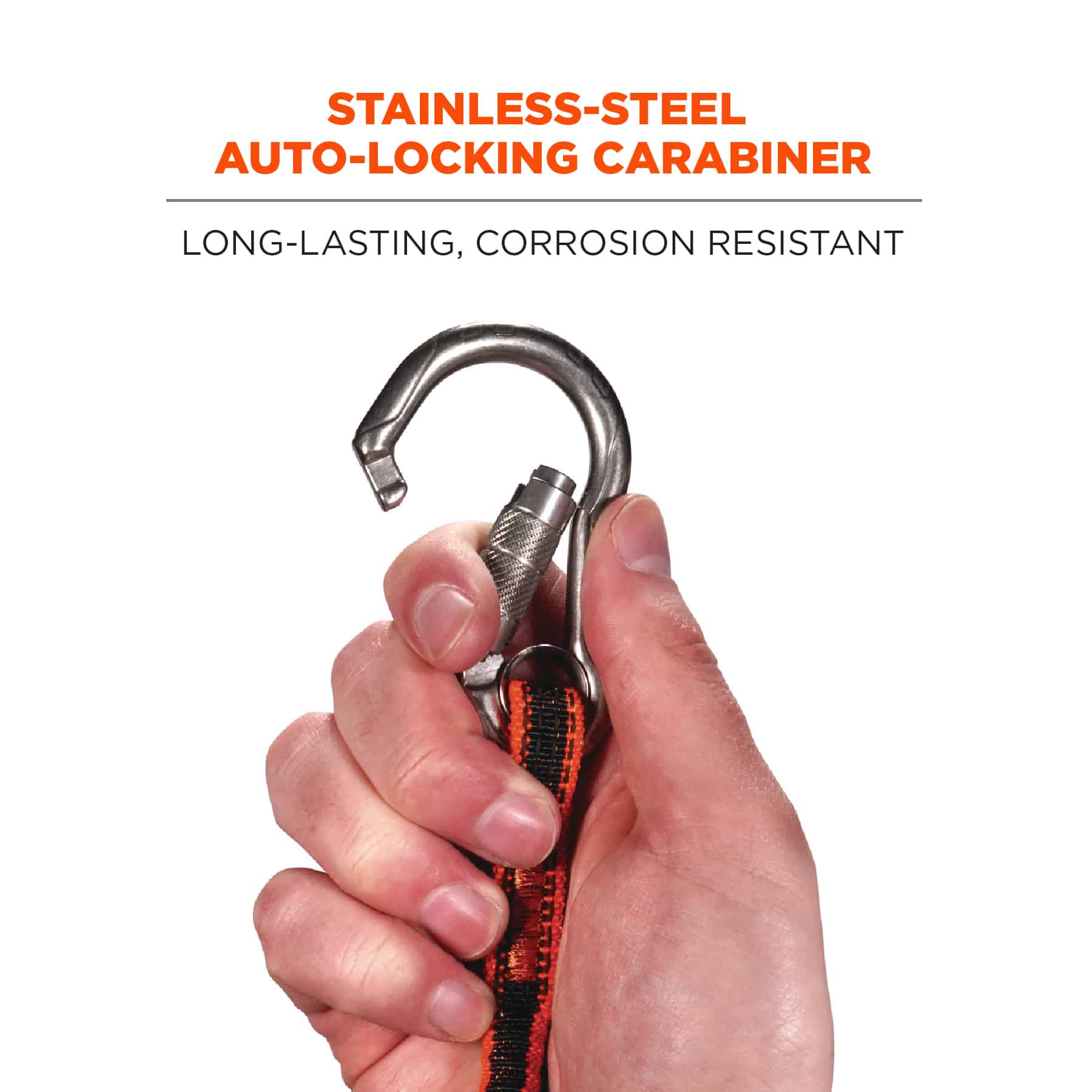 ERGODYNE Squids 3101F(x) Tool Lanyard Stainless-Steel Carabiner and Loop 15lbs from GME Supply