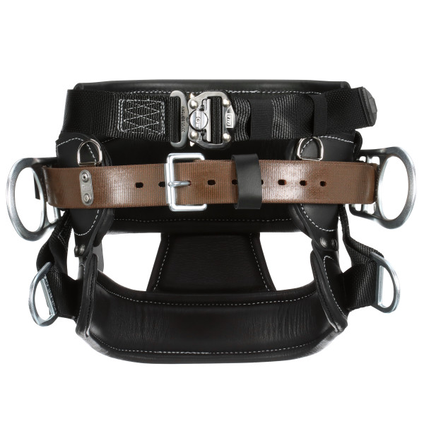 3M DBI-SALA 4D Lineman Tongue Buckle Positioning/Fall Restrict Belt 1000882, Leather, Seat, Black, D24 from GME Supply