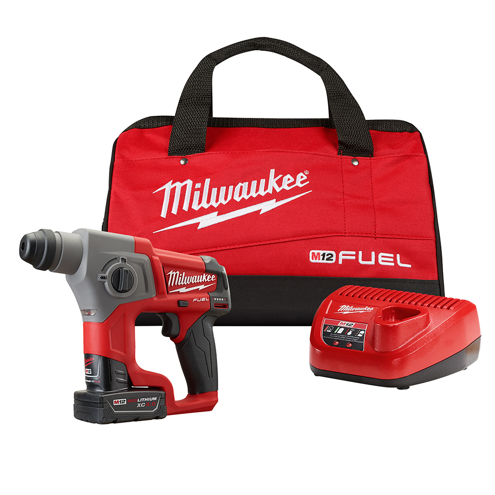 Milwaukee M12 FUEL 5/8 Inch SDS Plus Rotary Hammer Kit from GME Supply