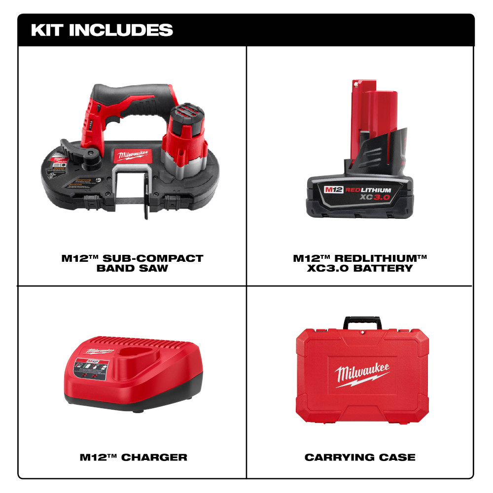Milwaukee 2429-21XC M12 Cordless Sub-Compact Band Saw Kit from GME Supply