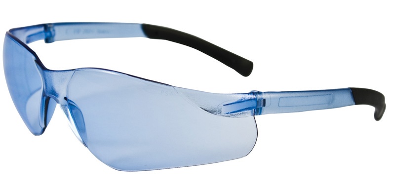 Bouton Zenon Z13 Safety Glasses with Light Blue Lens and Light Blue Temple - 12 Pairs from GME Supply
