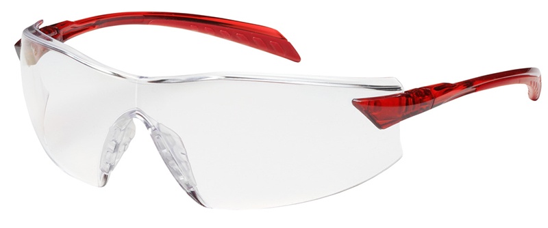 Bouton Radar Safety Glasses with Clear Lens and Red Temple from GME Supply
