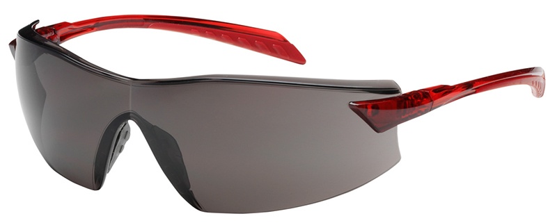 Bouton Radar Safety Glasses with Gray Lens and Red Temple from GME Supply