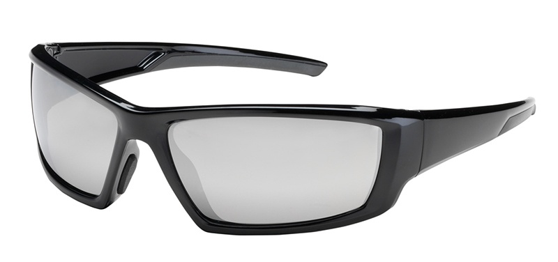 Bouton Sunburst Safety Glasses with Silver Mirror Lens and Black Frame from GME Supply