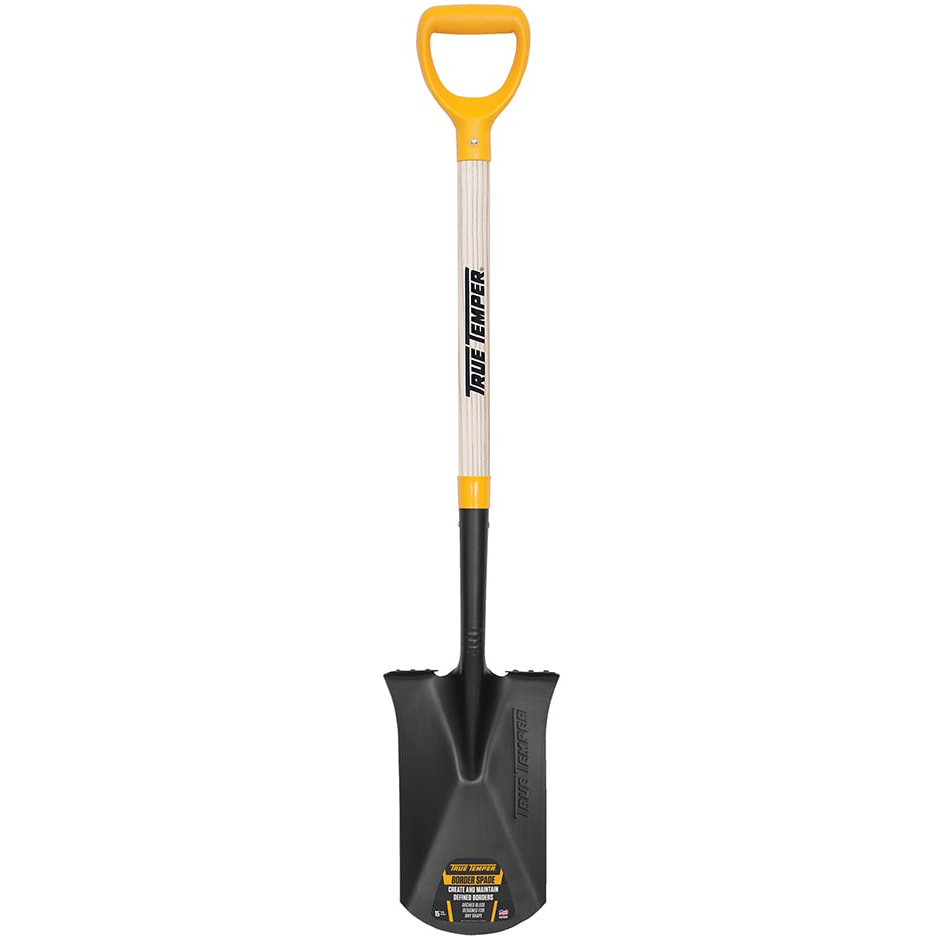 Ames True Temper Border Spade with Comfort Step and D Grip on Wood Handle from GME Supply