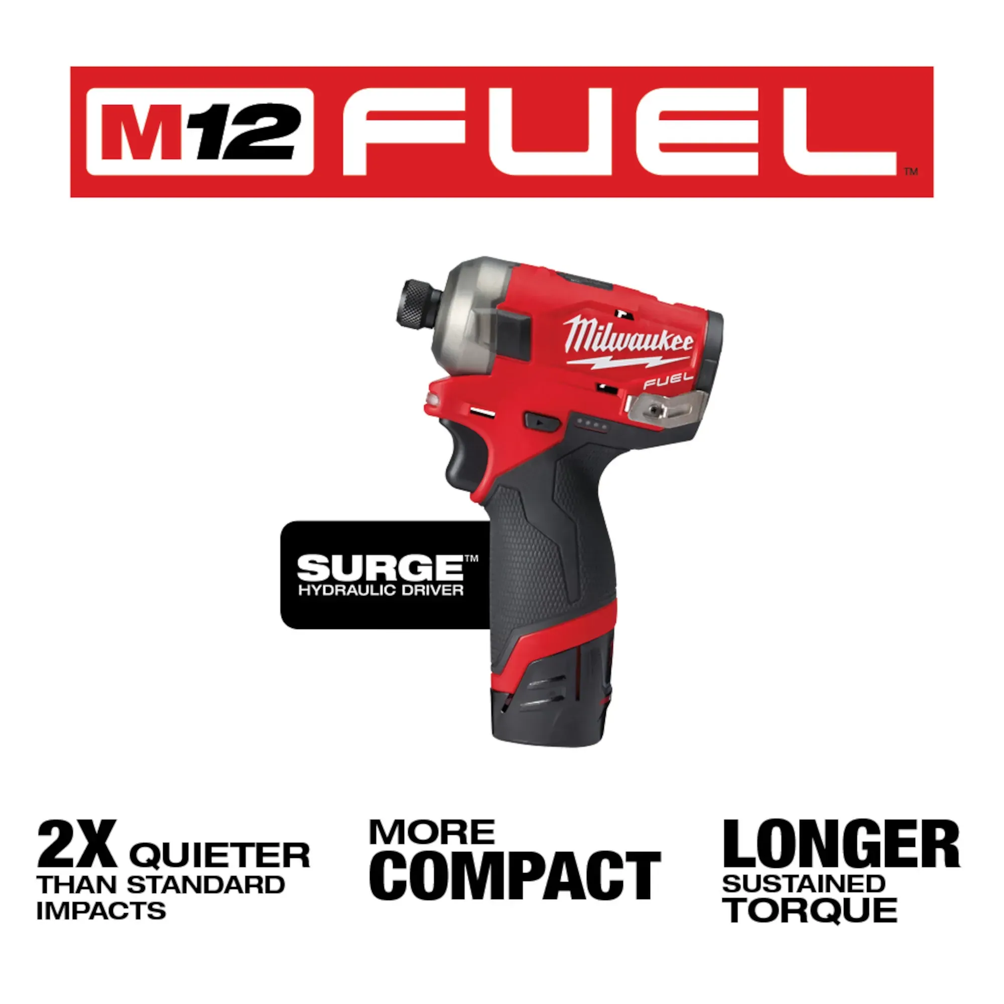 Milwaukee M12 FUEL SURGE 1/4" Hex Hydraulic Driver Kit from GME Supply