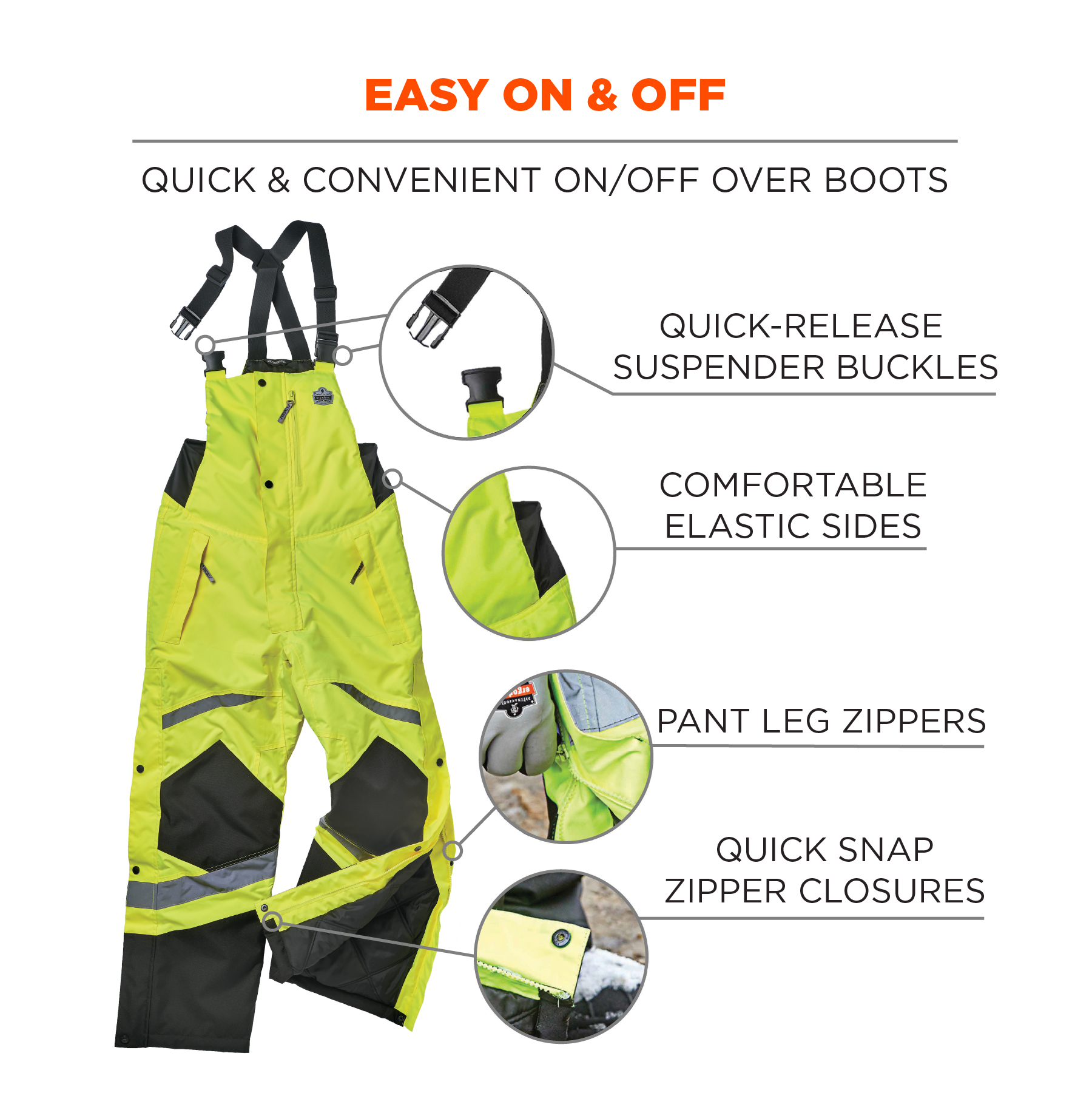 Ergodyne GloWear 8928 Hi-Viz Class E Insulated Bibs from GME Supply