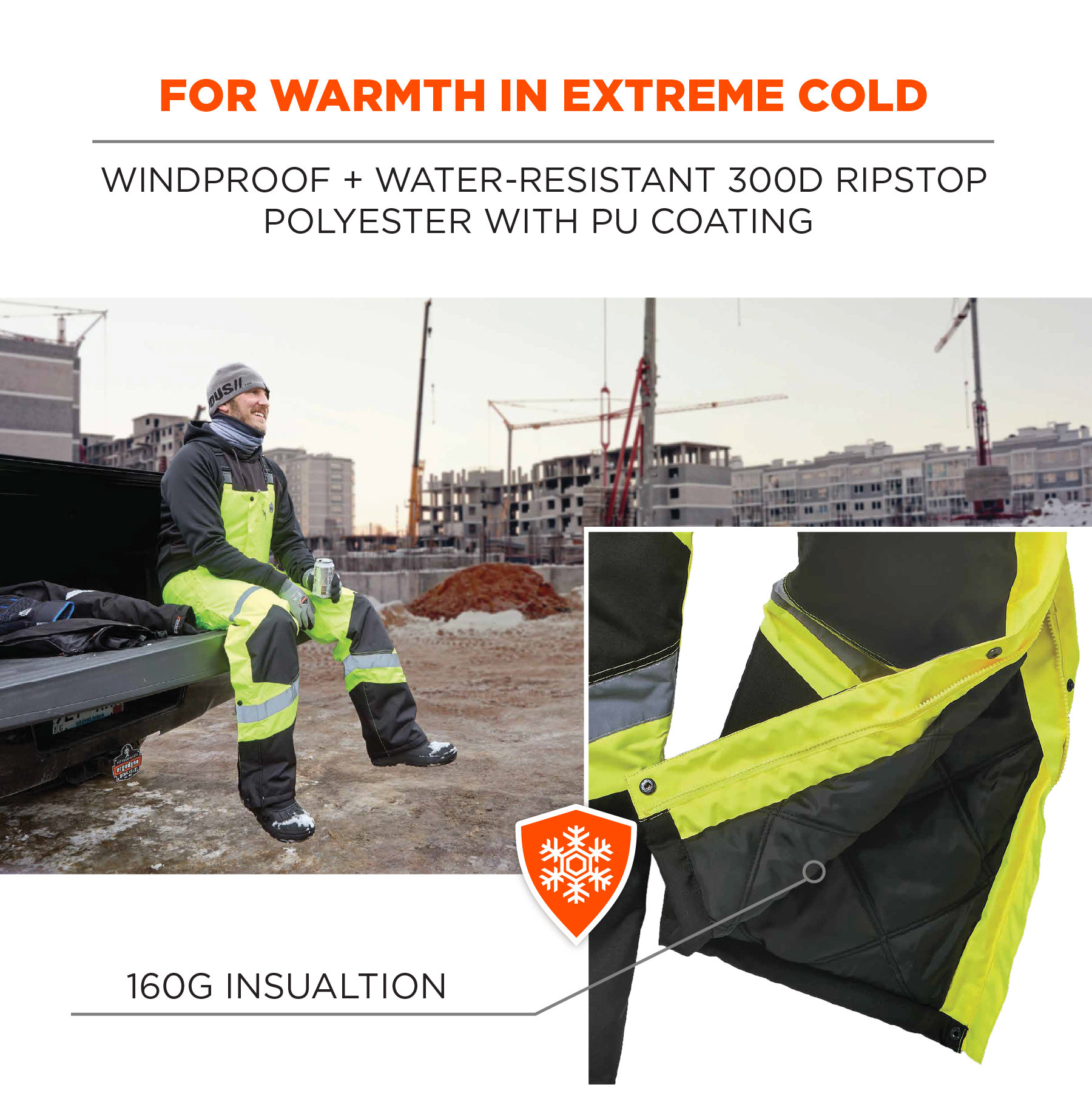 Ergodyne GloWear 8928 Hi-Viz Class E Insulated Bibs from GME Supply