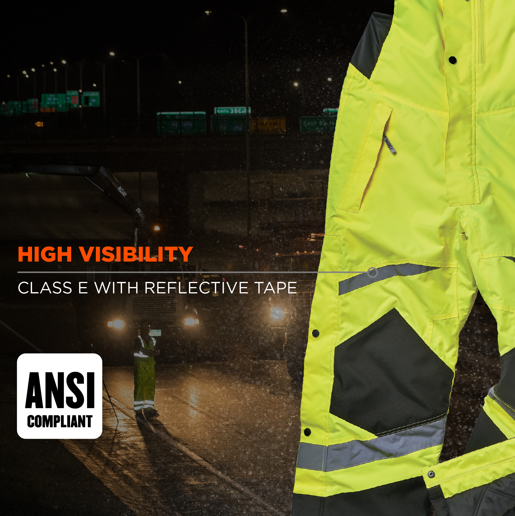 Ergodyne GloWear 8928 Hi-Viz Class E Insulated Bibs from GME Supply