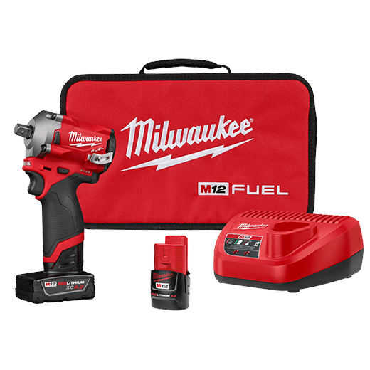 Milwaukee M12 FUEL 1/2” Stubby Impact Wrench w/ Pin Detent Kit from GME Supply