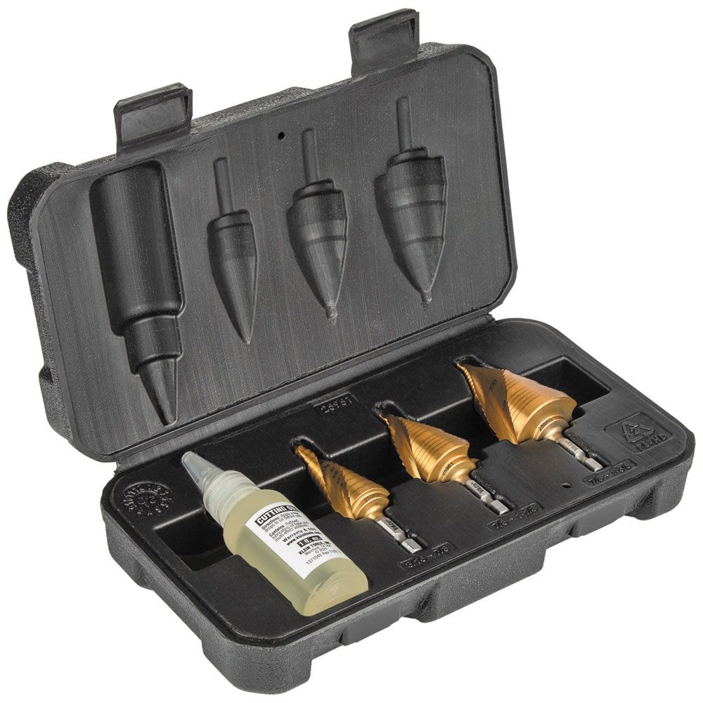 Klein Tools Step Bit Spiral Double Fluted VACO Kit - 3 Piece from GME Supply